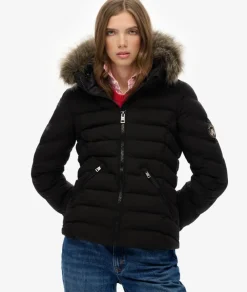 Superdry Talvitakit|Untuvatakit>naisten takki Fuji Faux Fur Hood Padded Jkt,