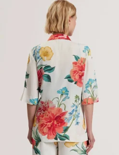 Ted Baker Bleiserit|Kevättakit>naisten bleiseri, NYMPHA Printed Short Sleeve Blazer