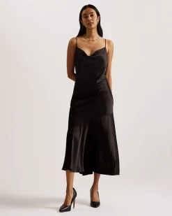 Ted Baker Mekot|Kaikki Mekot Ja Hameet>Naisten Mekko, TUNCA Satin Cowl Neck Evening Midi Dress