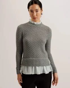 Ted Baker Kaikki Paidat|Neulepuserot>Naisten Neule, HOLINA Vaaleanharmaa