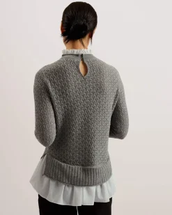 Ted Baker Kaikki Paidat|Neulepuserot>Naisten Neule, HOLINA Vaaleanharmaa