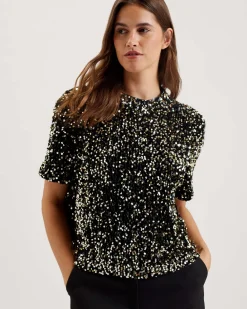 Ted Baker T-Paidat|Kaikki Paidat>Naisten Pusero, ZARHAA BOXY VELVET SEQUIN TEE