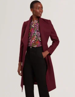 Ted Baker Talvitakit|Villakangastakit>Rose Mid Length Belted Wool Wrap Coat,
