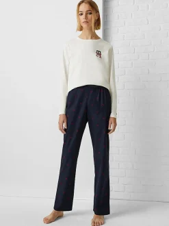 Tommy Hilfiger Pyjamat Ja Yöasut|Kaikki Alusasut Ja Pyjamat>Naisten Pyjama AD GIFTBOX PJ LS TEE&SLIPPERS