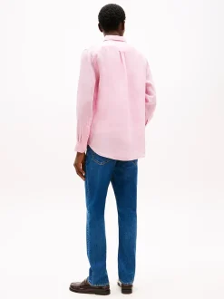 Tommy Hilfiger Kauluspaidat|Kaikki Paidat>miesten kauluspaita, PIGEMENT DYED LINEN SOLID