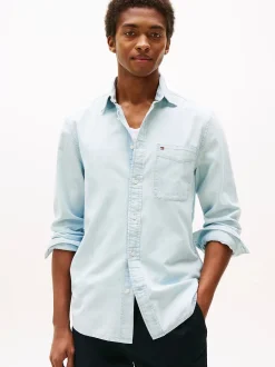 Tommy Hilfiger Kauluspaidat|Kaikki Paidat>miesten kauluspaita, CHAMBRAY POCKET RF SHIRT Indigo