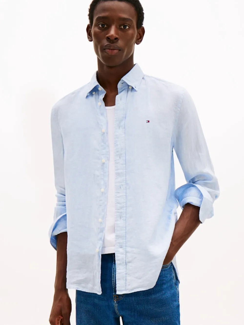 Tommy Hilfiger Kauluspaidat|Kaikki Paidat>Miesten Kauluspaita, PIGMENT DYED LINEN SOLID