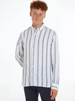 Tommy Hilfiger Kauluspaidat|Kaikki Paidat>Miesten Kauluspaita, LINEN TRIPLE STRIPE SHIRT