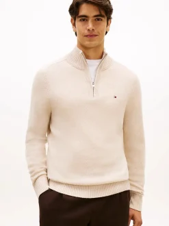 Tommy Hilfiger Neulepuserot|Kaikki Neuleet>miesten neulepaita Lambswool Zip Mock,