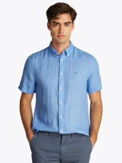 Tommy Hilfiger Kauluspaidat|Kaikki Paidat>miesten paita, PIGMENT DYED LINEN RF SS