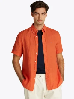 Tommy Hilfiger Kauluspaidat|Kaikki Paidat>miesten paita, PIGMENT DYED LINEN RF SS