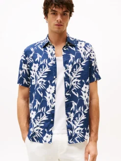 Tommy Hilfiger Kauluspaidat|Kaikki Paidat>miesten pellavapaita, LINEN TROPICAL PRT SS RF SHIRT