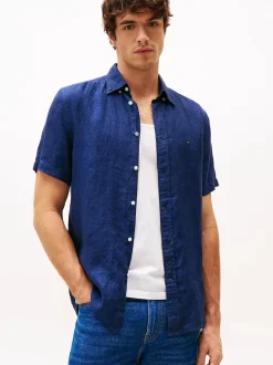 Tommy Hilfiger Kauluspaidat|Kaikki Paidat>miesten pellavapaita, PIGMENT DYED LINEN RF SS