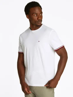 Tommy Hilfiger T-Paidat|Kaikki Paidat>miesten t-paita, GLOBAL STRIPE CUFF TEE