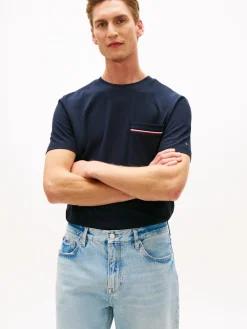 Tommy Hilfiger T-Paidat|Kaikki Paidat>miesten t-paita Global Stripe Pique Pocket Tee,