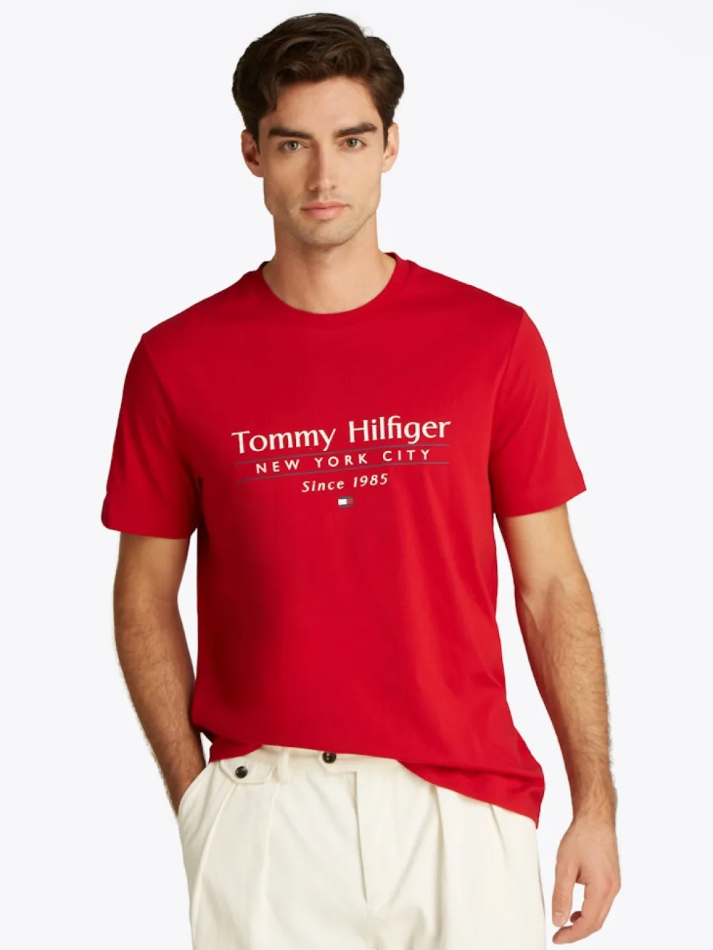 Tommy Hilfiger T-Paidat|Kaikki Paidat>miesten t-paita, HILFIGER CENTER STACK LOGO TEE