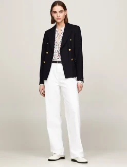 Tommy Hilfiger Bleiserit|Kevättakit>Naisten Bleiseri, PIQUE GOLD BUTTON REGULAR BLAZER
