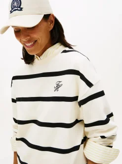 Tommy Hilfiger Collegepaidat|Kaikki Paidat>naisten collegepaita SCRIPT MDRN TERRY SWTSHRT, valkoinen raidallinen