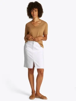 Tommy Hilfiger Hameet|Kaikki Mekot Ja Hameet>naisten farkkuhame, DNM KNEE STRAIGHT SKIRT WHITE