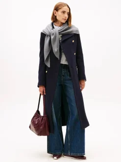 Tommy Hilfiger Huivit|Kaikki Asusteet>naisten huivi TOMMY SCRIPT CASH TRIANGLE SCARF, vaaleanharmaa