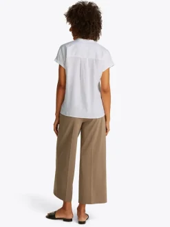 Tommy Hilfiger Paitapuserot|Kaikki Paidat>naisten lyhythihainen pellavapusero, ESS LINEN COLLARLESS SS BLOUSE