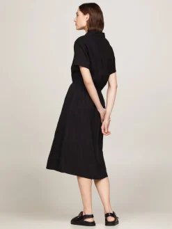Tommy Hilfiger Mekot|Kaikki Mekot Ja Hameet>Naisten Mekko, LINEN SS MIDI SHIRT DRESS