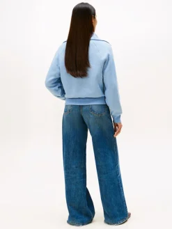 Tommy Hilfiger Collegepaidat|Kaikki Paidat>naisten neule, CLASSIC SCRIPT FLEECE HALF ZIP