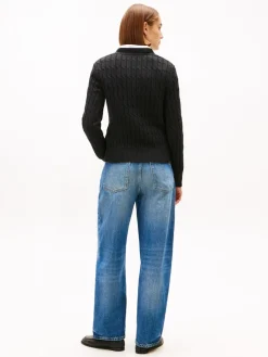 Tommy Hilfiger Kaikki Paidat|Neulepuserot>naisten neulepusero CO CABLE MID GG C-NK LS SWT,