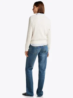 Tommy Hilfiger Kaikki Paidat|Neulepuserot>Naisten Neule, CO CABLE FINE GG V-NK LS SWEAT