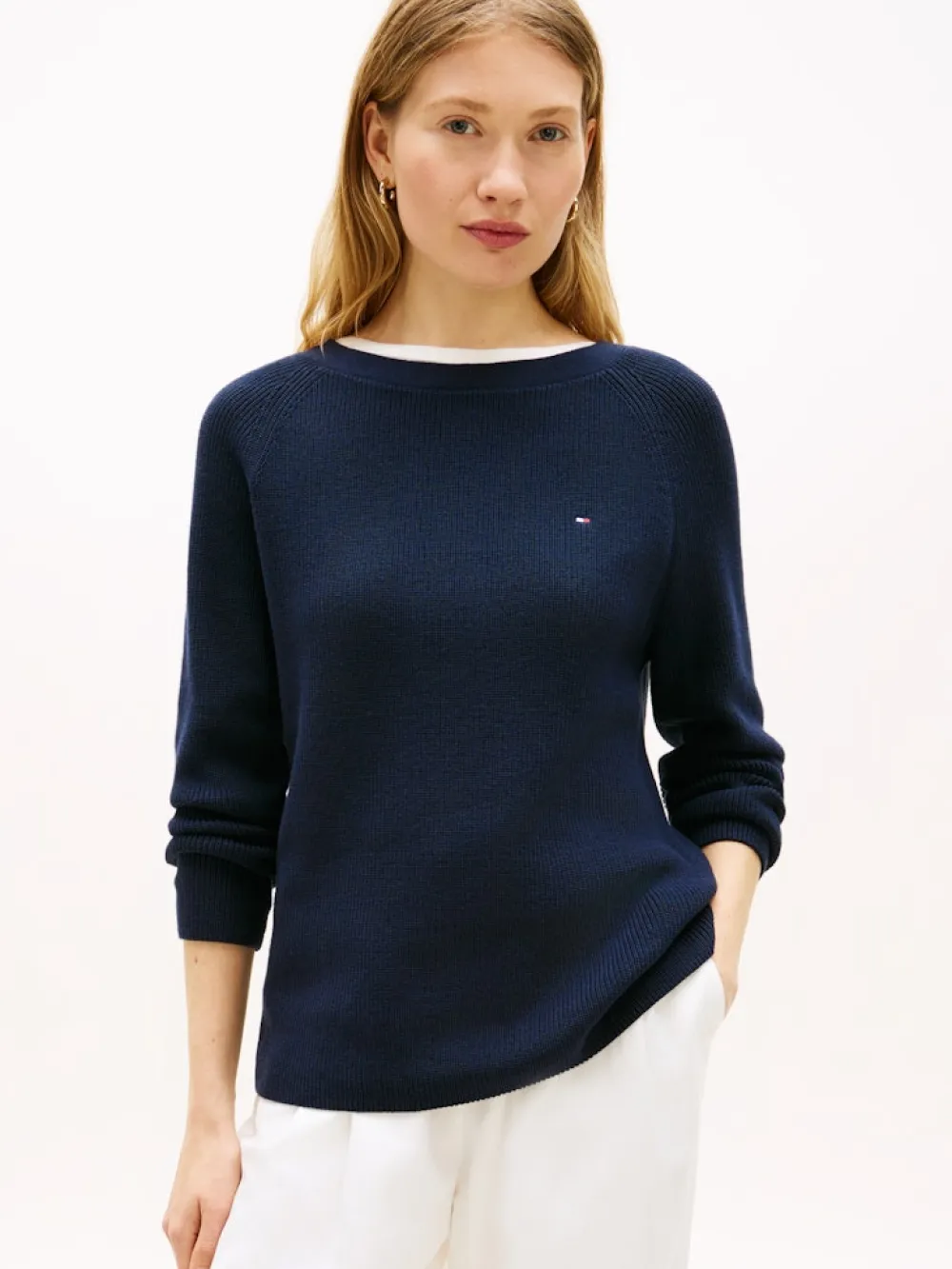 Tommy Hilfiger Kaikki Paidat|Neulepuserot>naisten neulepusero Cardi Fine GG LS Boat Neck Sweater,