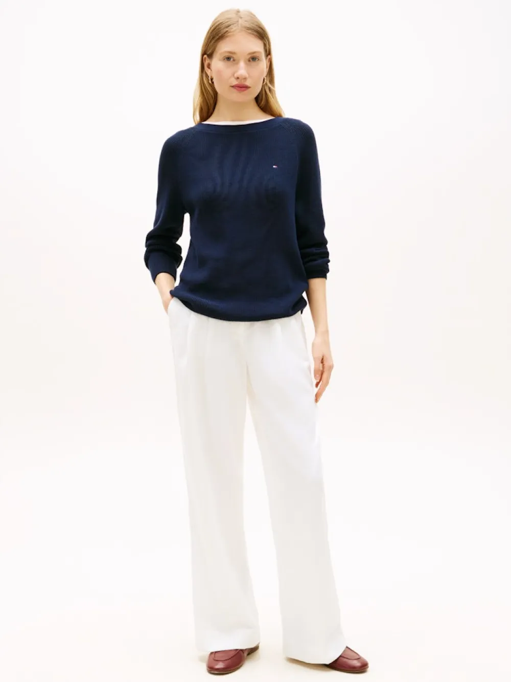 Tommy Hilfiger Kaikki Paidat|Neulepuserot>naisten neulepusero Cardi Fine GG LS Boat Neck Sweater,