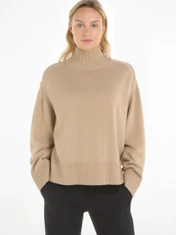 Tommy Hilfiger Neulepuserot|Kaikki Neuleet>Naisten Neule, WOOL BLEND MOCK-NK SWEATER