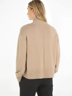 Tommy Hilfiger Neulepuserot|Kaikki Neuleet>Naisten Neule, WOOL BLEND MOCK-NK SWEATER