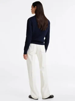 Tommy Hilfiger Kaikki Paidat|Neulepuserot>Naisten Neule, CO CABLE FINE GG V-NK LS SWEAT