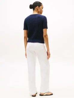 Tommy Hilfiger Kaikki Paidat|Neulepuserot>naisten neule, CO CABLE MID SS SWEATER