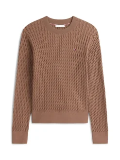 Tommy Hilfiger Kaikki Paidat|Neulepuserot>naisten neulepusero, CO CABLE C-NK LS SWEATER