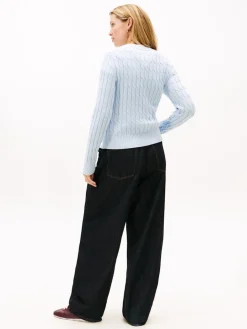 Tommy Hilfiger Kaikki Paidat|Neulepuserot>naisten neulepusero CO CABLE MID GG C-NK LS SWT,