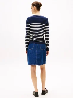 Tommy Hilfiger Kaikki Paidat|Neulepuserot>naisten neule, CO JERSEY STITCH LS BOATNECK SWEATER