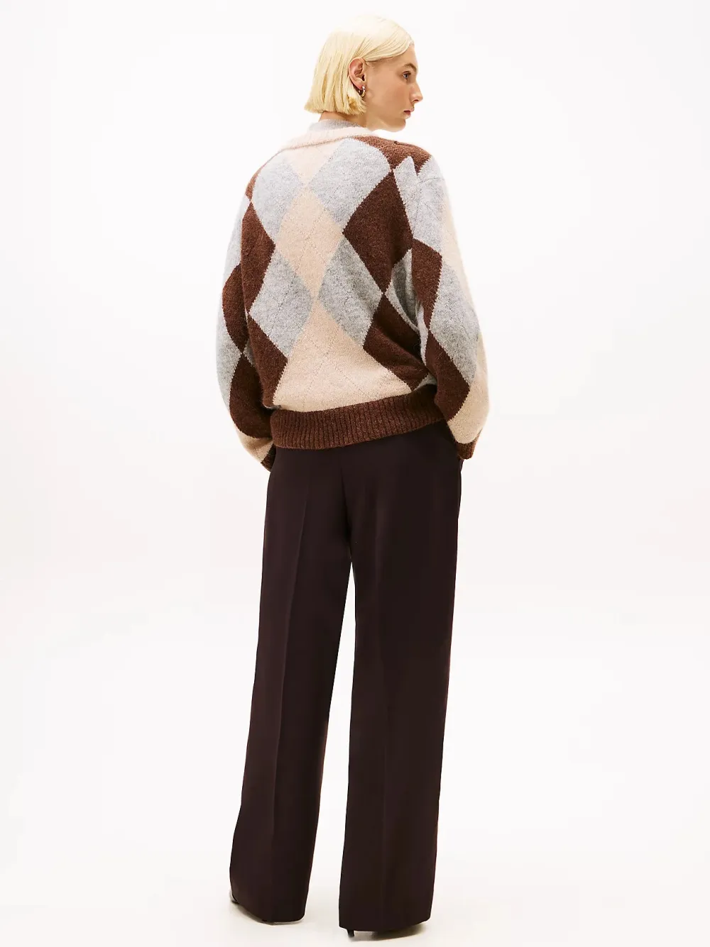 Tommy Hilfiger Kaikki Paidat|Neulepuserot>naisten neulepusero ALPACA BLEND ARGYLE C-NK LS SWEATER,