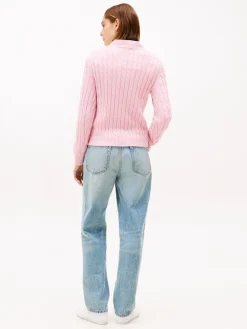 Tommy Hilfiger Kaikki Paidat|Neulepuserot>naisten neulepusero CO CABLE MID GG C-NK LS SWT,