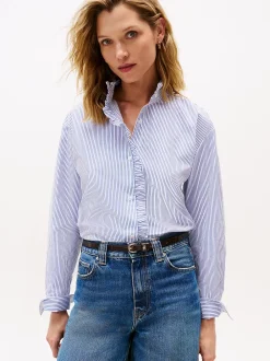 Tommy Hilfiger Paitapuserot|Kaikki Paidat>naisten paitapusero POPLIN RUFFLE SHIRT,