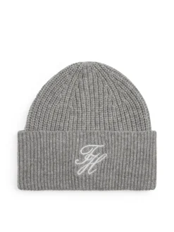 Tommy Hilfiger Pipot|Kaikki Päähineet>naisten pipo Tommy Script Cashmere Beanie, vaaleanharmaa