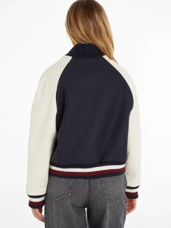 Tommy Hilfiger Talvitakit|Villakangastakit>naisten takki, IMD LEATHER WOOL BLEND BOMBER