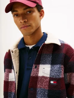 Tommy Jeans Paitatakit|Kaikki Paidat>miesten flanellipaita, TJM CHECK TEDDY CLLR OVERSHIRT