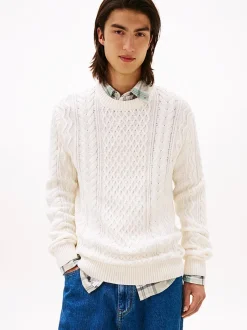 Tommy Jeans Neulepuserot|Kaikki Neuleet>miesten neulepusero, TJM SLM BADGE CABLE KNIT SWEATER