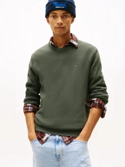 Tommy Jeans Neulepuserot|Kaikki Neuleet>miesten neulepsuero, TJM SLIM ESS SWEATER EXT Armeijanvihreä
