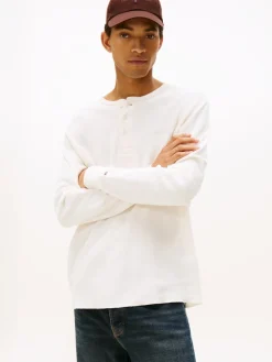 Tommy Jeans Pitkähihaiset Paidat|Kaikki Paidat>miesten paita, TJM SLIM WAFFLE SCRIPT HENLEY