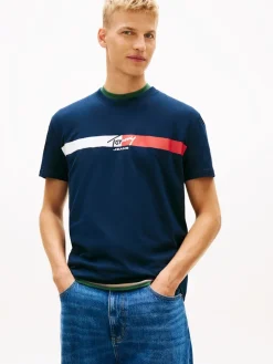 Tommy Jeans T-Paidat>miesten t-paita TJM REG SIGNATURE STRIPE T EXT,