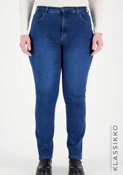 Very Nice Farkut|Kaikki Housut Ja Farkut>Naisten Farkut, Caramel 7345 Curvy Fit Indigo