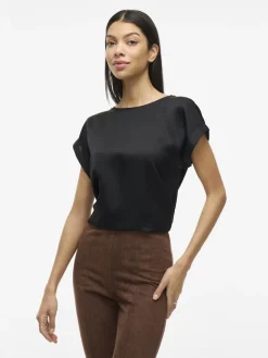 Vila T-Paidat|Kaikki Paidat>lyhythihainen toppi, VIELLETTE S/S SATIN TOP